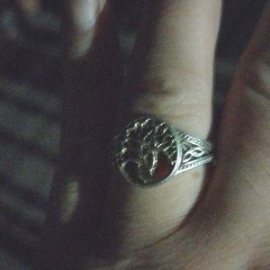 Ring 925 sterling silver and part 10 k gold on tree